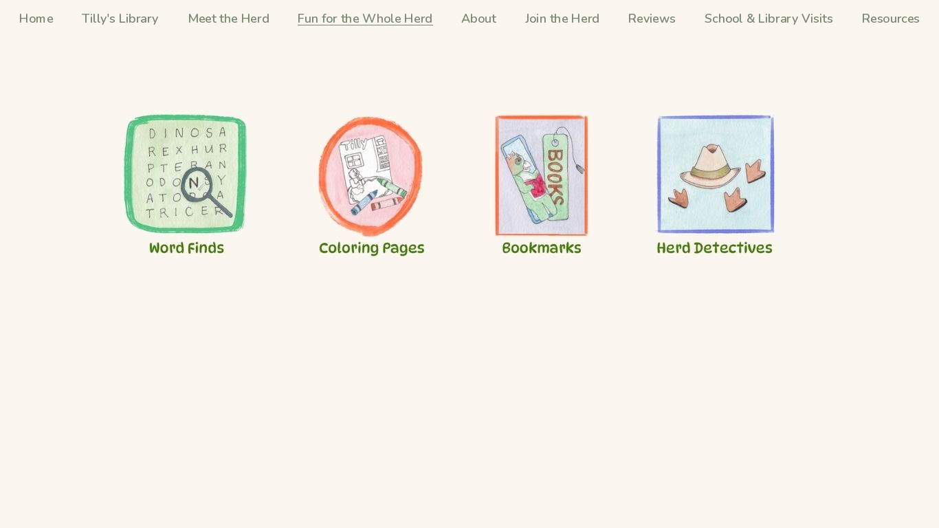Fun for the Whole Herd — Word Finds, Coloring Pages, Bookmarks, and Herd Detectives.