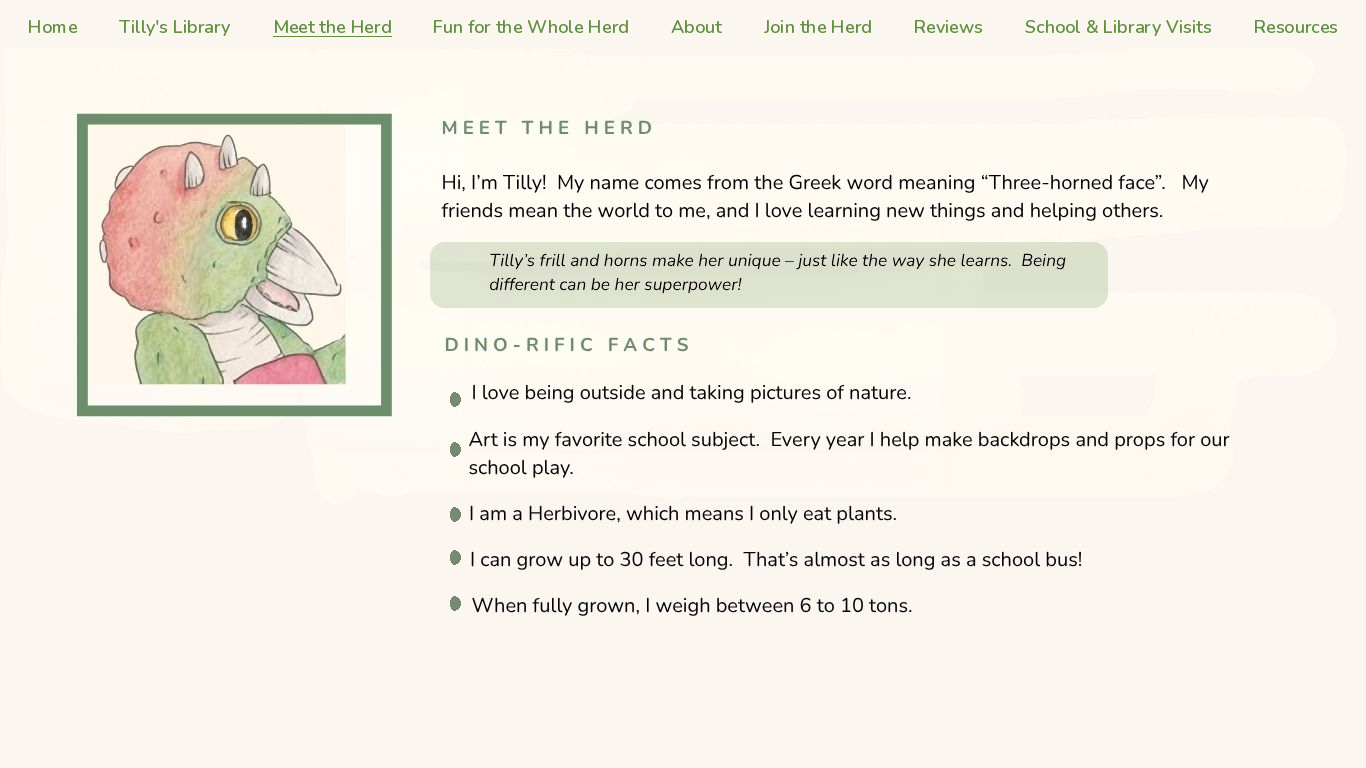 Meet Tilly — a Triceratops who discovers that being different can be her superpower.